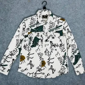 White – Textured Abstract Shacket
