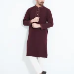 Menzoa-Royal-Maroon-Micro-Stitch-Festive-Wear-Panjabi-for-Men
