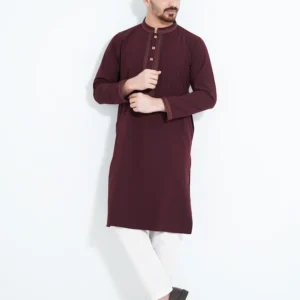 Menzoa-Royal-Maroon-Micro-Stitch-Festive-Wear-Panjabi-for-Men