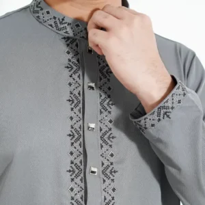 Menzoa-Luxury-Grey-Chelli-Fabric-Premium-Embroidered-Panjabi