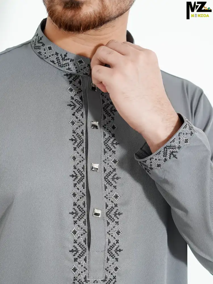 Menzoa-Luxury-Grey-Chelli-Fabric-Premium-Embroidered-Panjabi