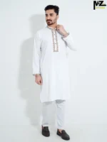 Menzoa-Pure-White-Chelli-Fabric-Elegant-Festive-Panjabi-for-Men
