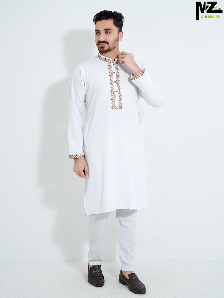 Menzoa-Pure-White-Chelli-Fabric-Elegant-Festive-Panjabi-for-Men