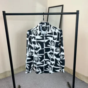 Premium Maroon and Black Circle geometric pattern shirt made of Jafran fabric