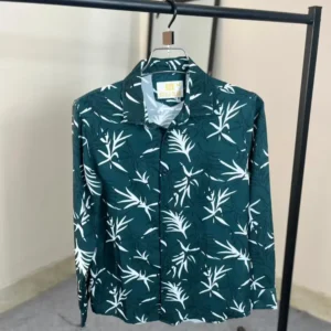 Menzoa Forest Tropic Green Luxe Jafran fabric tropical printed shirt for men