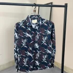 Menzoa premium black leaf printed Jafran fabric shirt for men Bangladesh