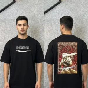 Premium Zulfiqar Legacy Black Warrior Carpet Drop Shoulder Tee