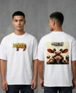 Menzoa Premium Dekhen Bhai Daat Thik Ache To funny cow teeth graphic white t-shirt for men.