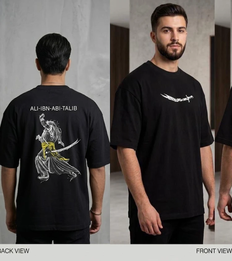 premium-ali-ibn-abi-talib-zulfiqar-black-drop-shoulder-tshirt.jpg Premium black oversized drop shoulder cotton t-shirt with 'Ali-Ibn-Abi-Talib' typography and a warrior illustration.