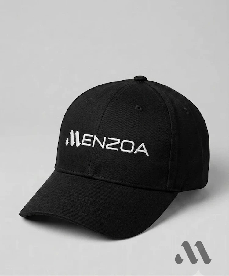 menzoa-signature-cap-black.jpg MENZOA Signature Cap in Matte Black with White 3D Embroidery