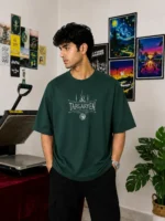 Forest green Daemon Targaryen drop shoulder T-shirt for men by Menzoa