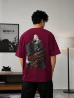 Maroon Daemon Targaryen drop shoulder graphic T-shirt for men by Menzoa