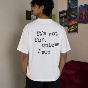Premium Anime Warrior Oversized White Graphic T Shirt made from 220 GSM Interlock Fabric by Menzoa