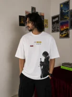 Premium Kill The Boy Oversized White Graphic T Shirt for Men made with 220 GSM Interlock Fabric by Menzoa