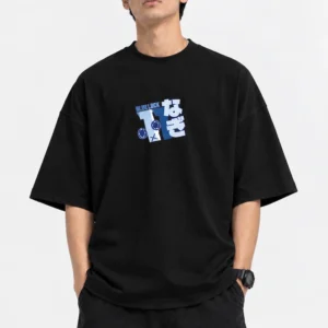 Premium black Blue Lock Nagi Seishiro drop shoulder T-shirt with back print