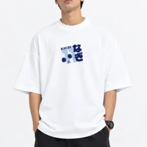 Premium white Blue Lock Nagi Seishiro oversized drop shoulder T-shirt with back print