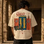Menzoa Premium Nomad Cream Drop Shoulder T-Shirt with Vintage Back Print